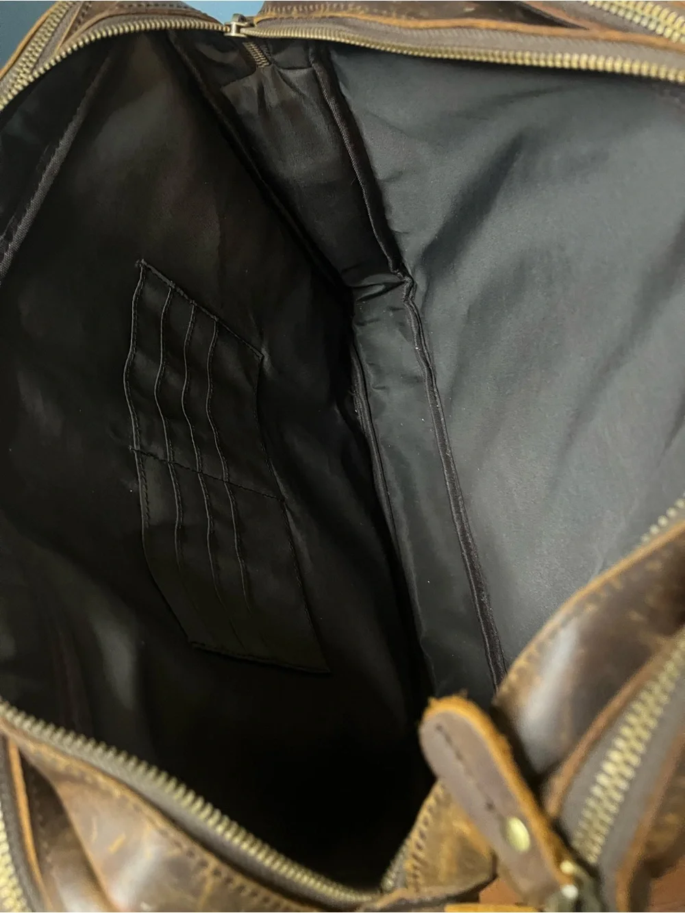 Leather Messenger Briefcase - Brown
